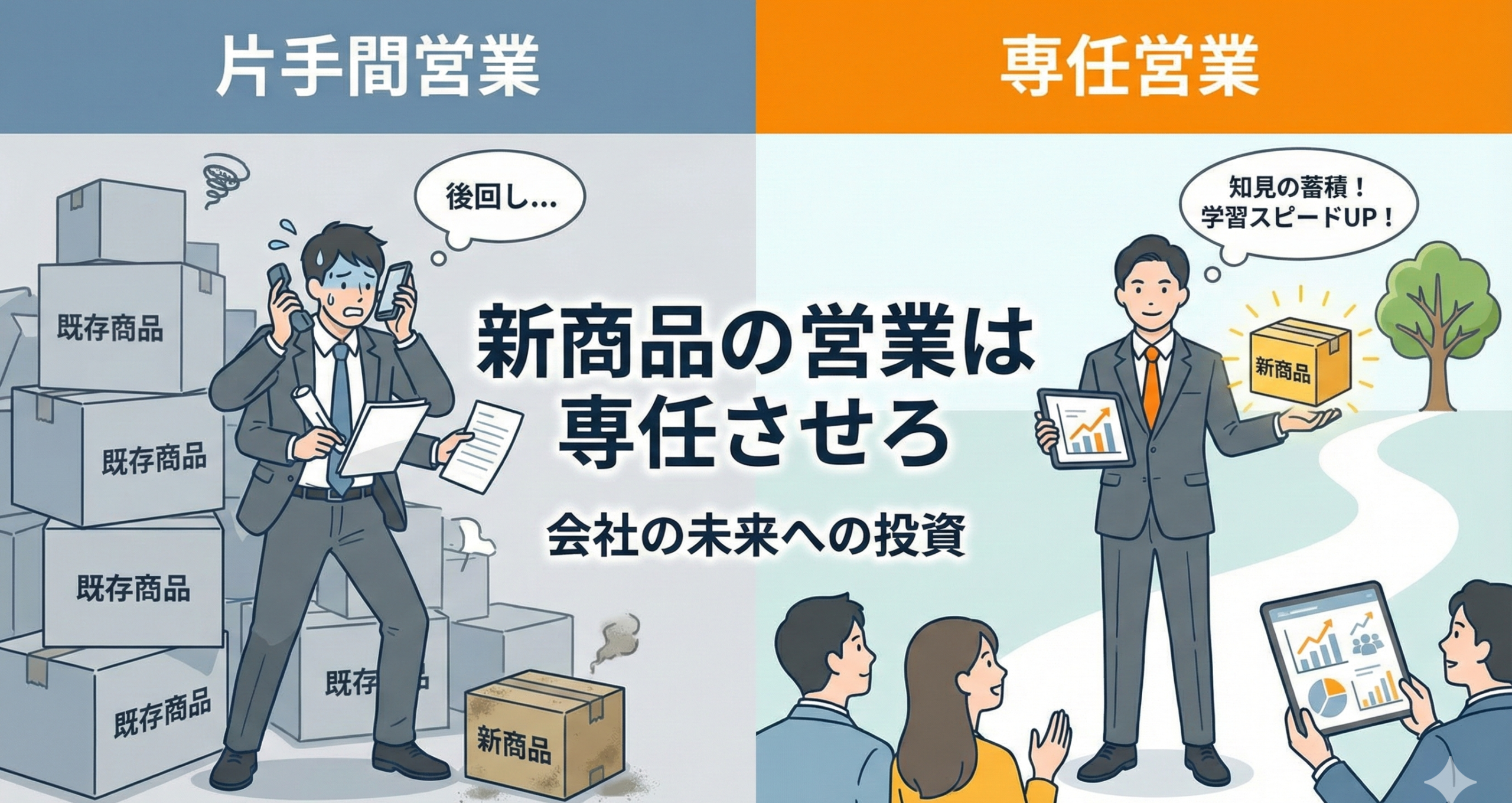 新商品の営業は専任させろ