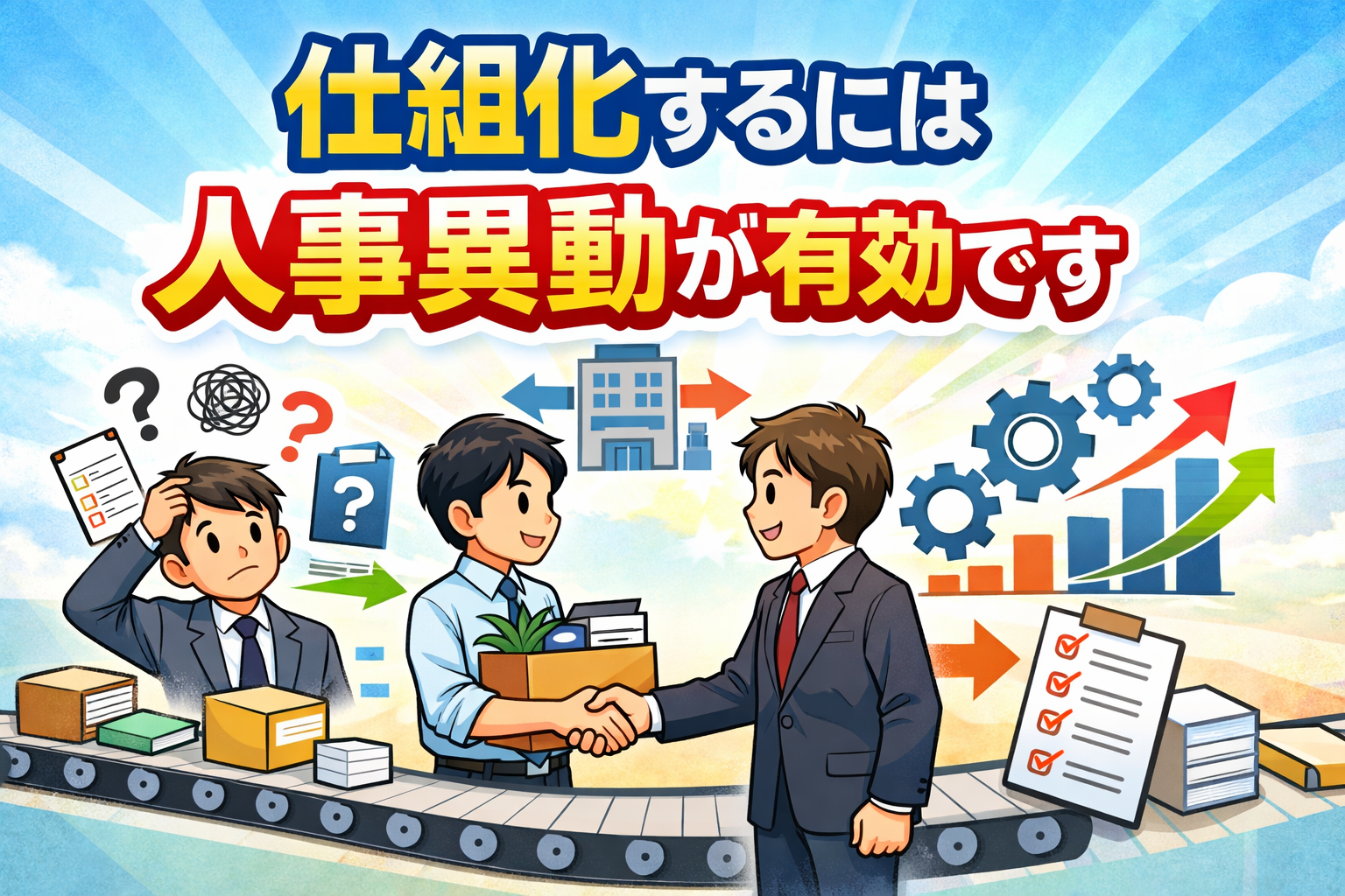 仕組化するには人事異動が有効です