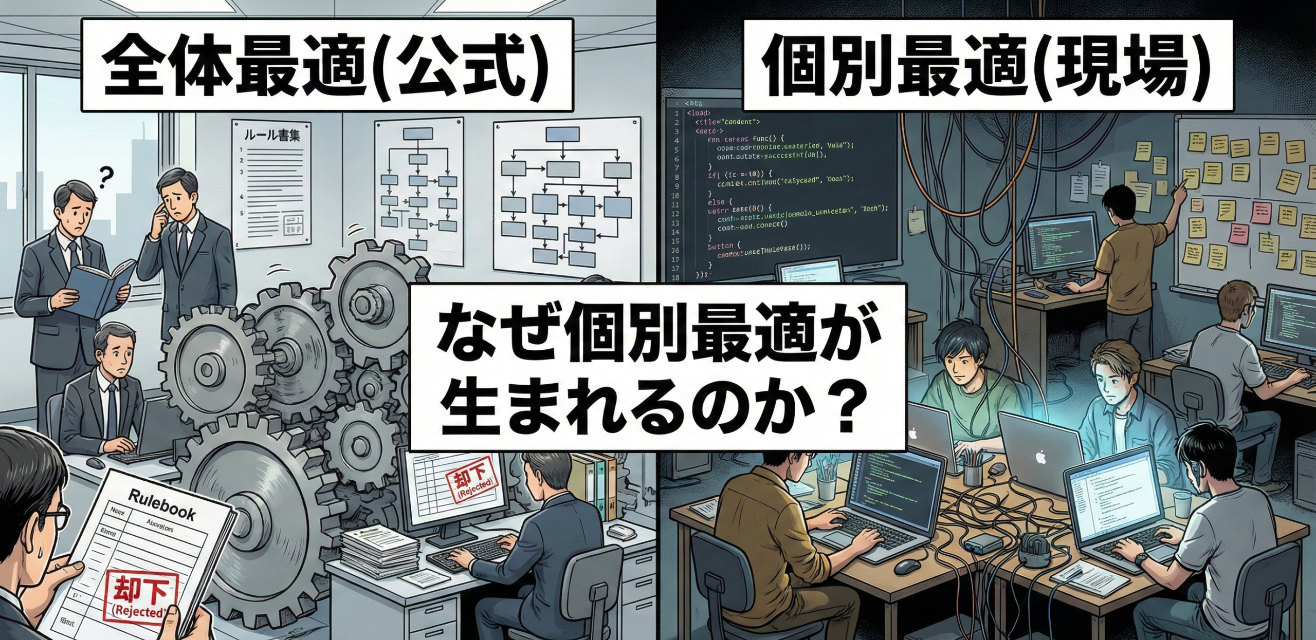なぜ全体最適にならず、個別最適になるのか― 公式が追いつかない現場で起きていること ―