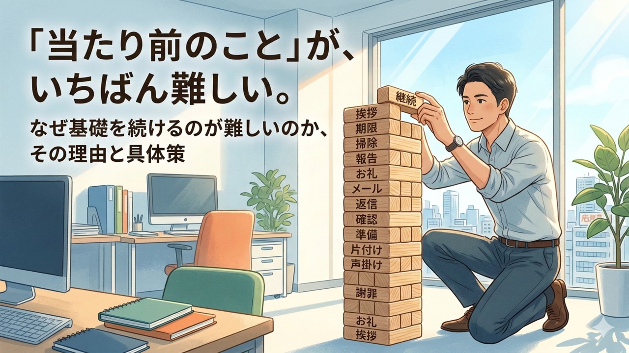 「当たり前のこと」が、いちばん難しい。