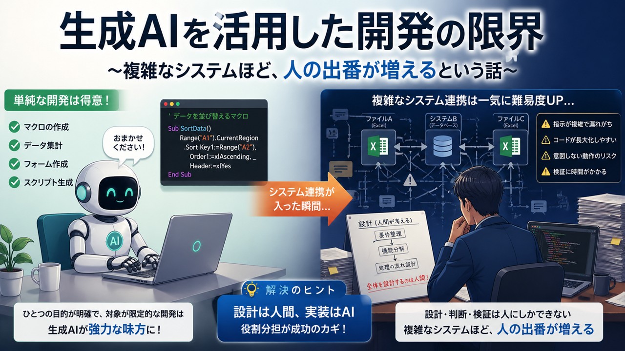 生成AIを活用した開発の限界 〜複雑なシステムほど、人の出番が増えるという話〜