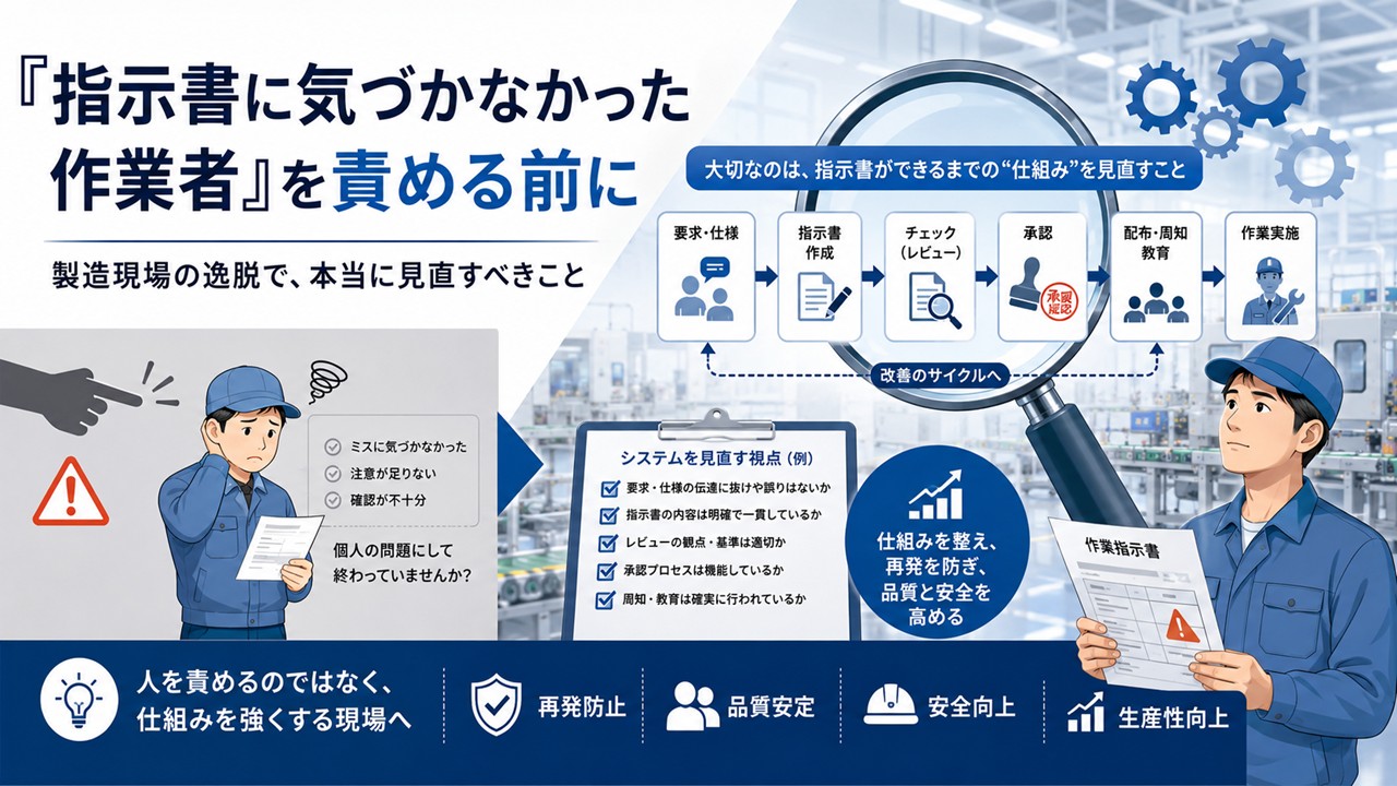 「誤った指示書に気づかなかった作業者」を責める前に