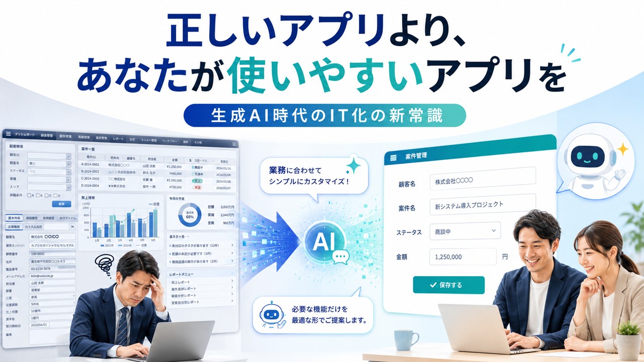 正しいアプリより、あなたが使いやすいアプリを ― 生成AI時代のIT化の新常識
